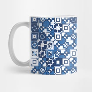 Blue Small Random Check Fabric Pattern Mug